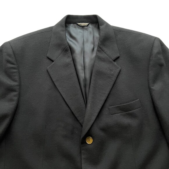 100% Cashmere Sport Coat Blazer Jacket Black Satel's San Antonio Made in USA - Picture 2 of 12